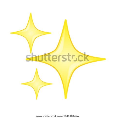 Gold Star Sparkles Emoji Icon Object Stock Vector (Royalty Free ...