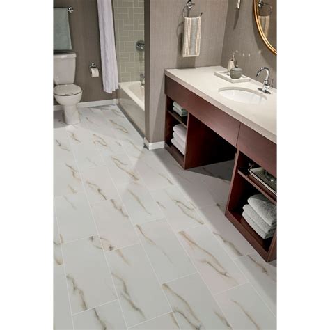 Aria Bianco 12X24 Polished Porcelain Tile - Floor Tiles USA