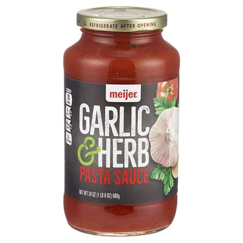 Meijer Garlic & Herb Pasta Sauce, 24 oz Pasta Sauce | Meijer Grocery ...