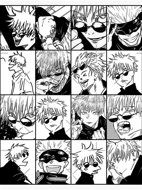 "Gojo Satoru manga collage - black and white version" Art Print for ...