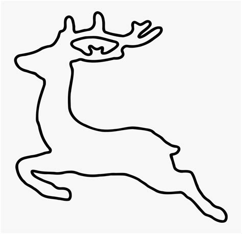 Reindeer Christmas Santa Claus Silhouette - Outline Reindeer Clipart, HD Png Download - kindpng