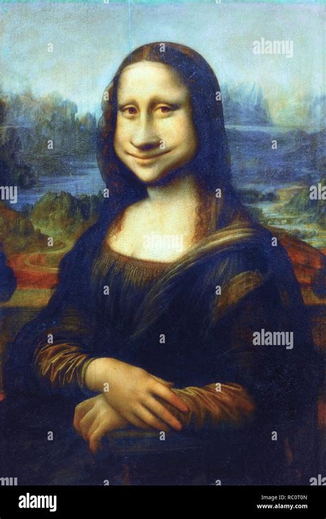 funny caricature of Mona Lisa painting Stock Photo - Alamy