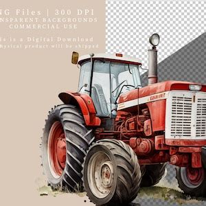 Red Tractor Clip Art, Farm Clip Art, Tractor Clip Art, Farm Clipart - Etsy