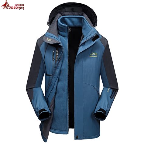 UNCO&BOROR plus size 6XL 7XL 8XL Two Pieces Winter jacket men women Windproof Waterproof warm ...