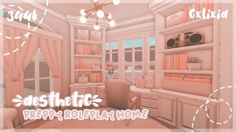 Bloxburg | Preppy Aesthetic 🌷 Roleplay Home Interior Part 2 | House ...