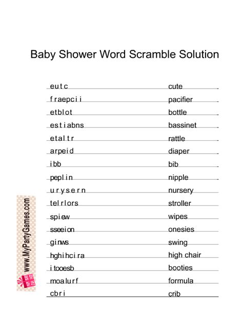 Baby Showers: Ideas, Themes, Games & Gifts | Parents: Baby Shower Word ...