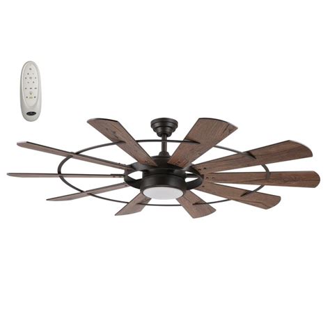 Harbor Breeze Henderson 60-in Bronze Integrated LED Indoor Ceiling Fan ...