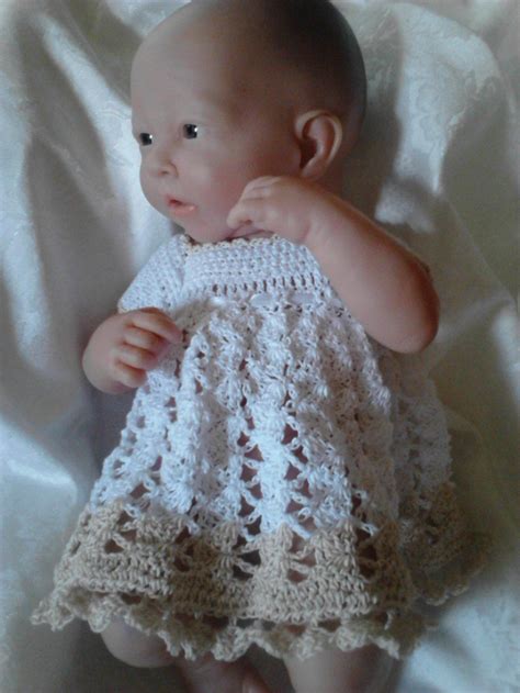 Free Doll Crochet Thread Dress Gown Pattern for Berenguer La NewBorn 14 ...