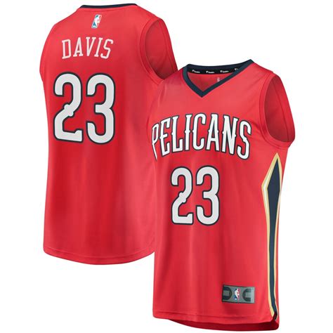 Fanatics Branded Anthony Davis New Orleans Pelicans Youth Red Fast Break Replica Jersey ...