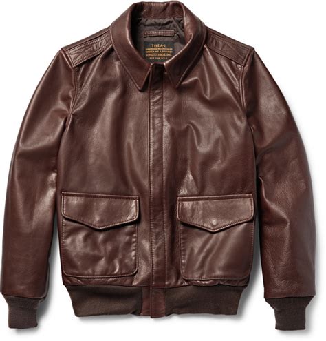 Schott A 2 Full Grain Leather Bomber Jacket, $1,099 | MR PORTER | Lookastic