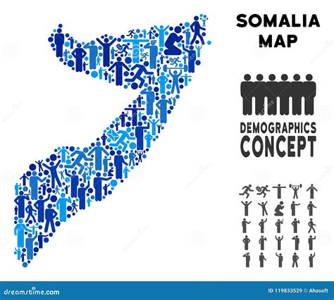 Demographics Somalia Map stock vector. Illustration of plan - 119833529