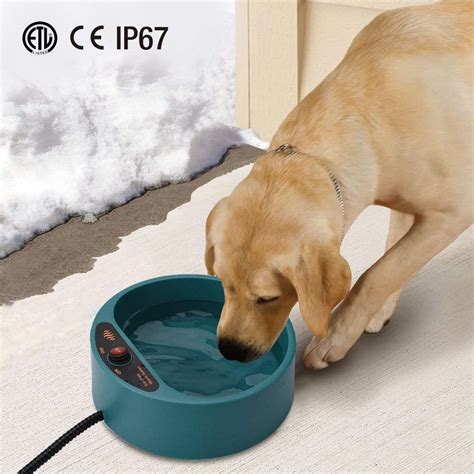 Namsan Heated Pet Bowl, Outdoor Heated Water Bowl for Pet Dogs Cats with Auto Power-Off ...