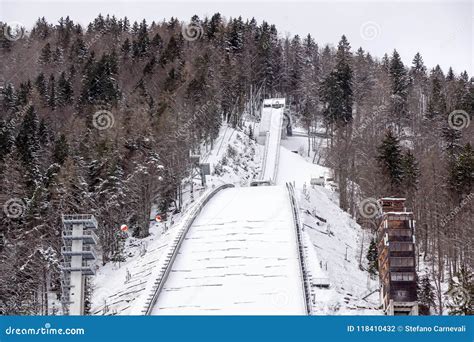 Planica, Slovenia - October 18, 2017 - the Construction of Planica Nordic Center with Ski ...