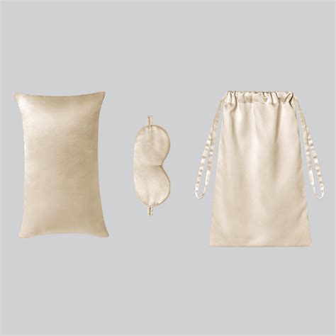 Silk Beauty Sleep Travel Set - Travel Pillow, Sleep Mask & Drawstring Bag