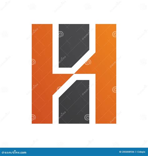 Orange and Black Letter H Icon with Vertical Rectangles Stock Vector - Illustration of creative ...