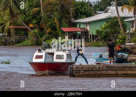 Pekan Dalat Water Front, Sarawak, East Malaysia, Borneo Stock Photo - Alamy