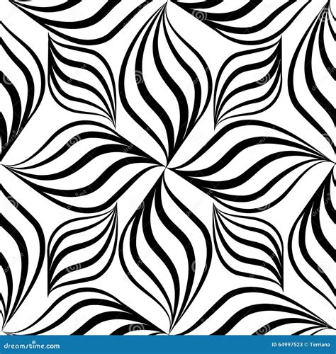 Abstact Seamless Pattern. Floral Line Swirl Geometric Tex Stock ...