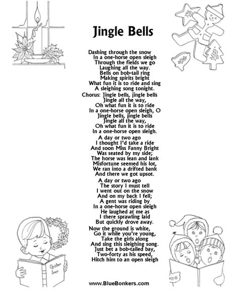 Free Printable Jingle Bells Lyrics - Printable Word Searches