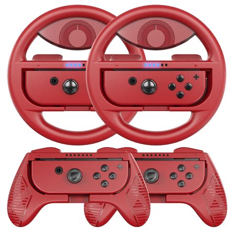 Buy COODIO Switch Joy-Con Wheel and Grip, Switch Racing Wheel, Joy-Con Hand Grip Case For Mario ...