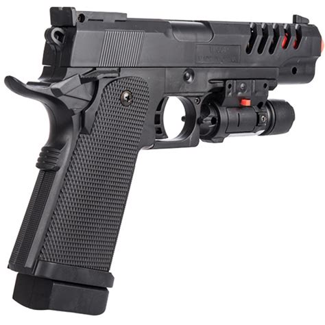 P2004B Spring Powered Skeletonized Airsoft Pistol with Laser