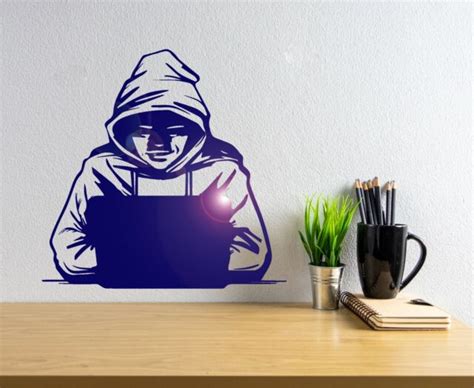 Vinyl Wall Decal Hacker Computer Security Laptop IT Hacking Stickers ...