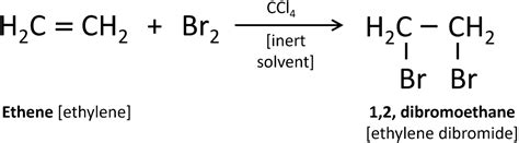 The formation of 1, 2-dibromoethane from ethene and bromine | KnowledgeBoat