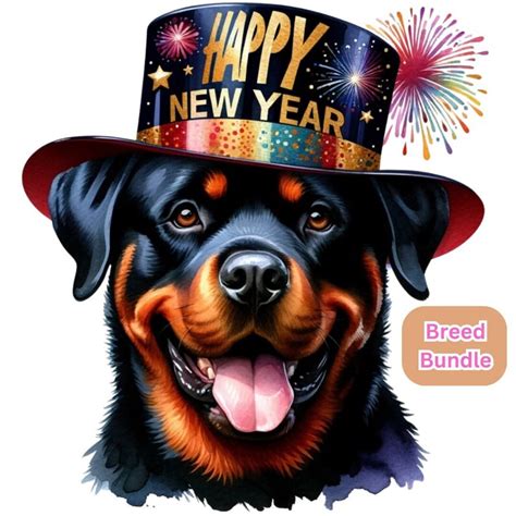 Happy New Year 2024 Clipart Bundle, Happy New Year Dog, Happy New Year PNG, New Year Dog Clipart ...