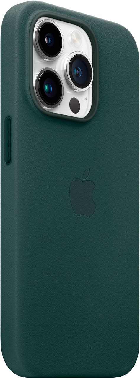 Best Buy: Apple iPhone 14 Pro Leather Case with MagSafe Forest Green ...