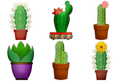 Cactus Illustrations Clip Art (246548) | Illustrations | Design Bundles