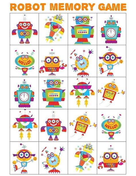 Free Robot Memory Game For Kids · The Inspiration Edit