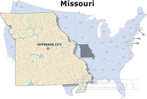 Missouri state large usa map clipart - Classroom Clip Art