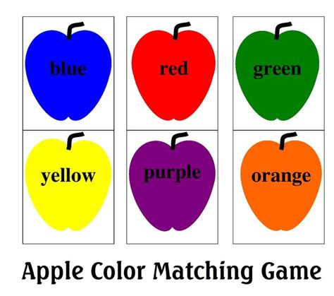 Apple Color Matching Game | Apple coloring, Matching games, Apple preschool