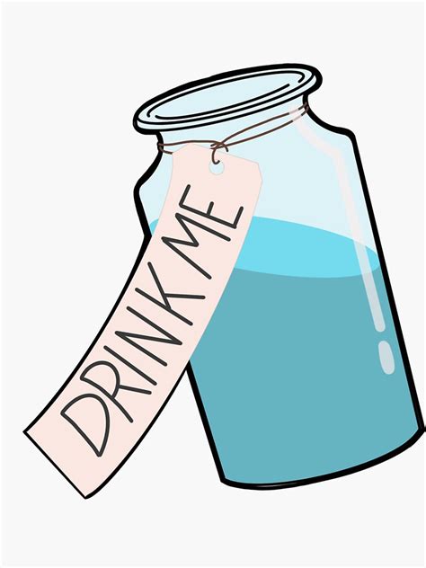 "Alice in Wonderland "Drink Me" bottle" Sticker for Sale by drawnthatway | Redbubble