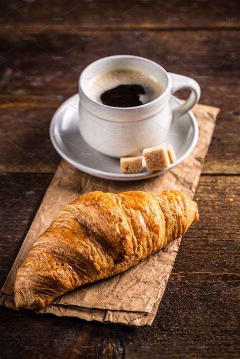 Coffee and croissants | High-Quality Food Images ~ Creative Market