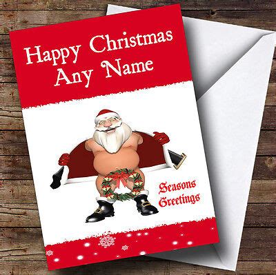 Funny Santa Rude Christmas Greetings Card Personalised | eBay