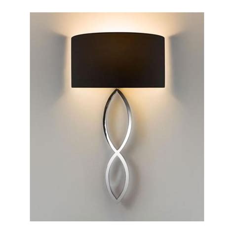 Caserta Modern Wall Light in Chrome Finish With Black Shade 1349001 ...