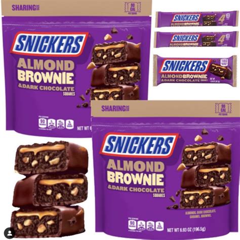 Snickers Just Released A New Brownie Bar With Chopped Almonds And Dark ...