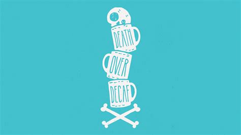 Wallpaper : illustration, blue background, coffee, mugs, humor, skull and bones, minimalism ...