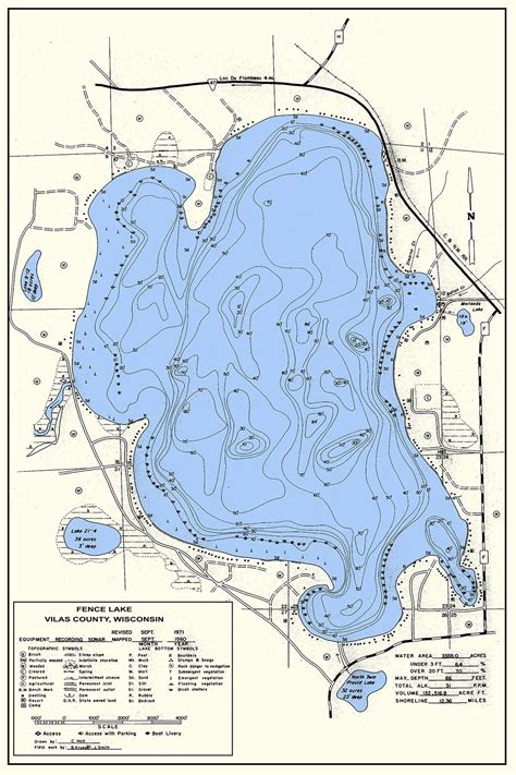 1971 Map of Fence Lake Vilas County Wisconsin - Etsy | Fence lake, Vilas county, Lake