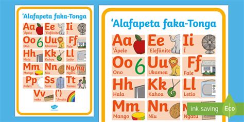 Tongan Alphabet Display Poster - Tongan Language Week