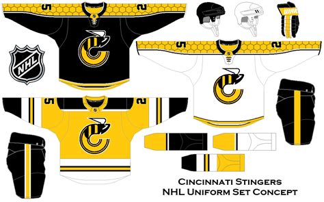 Cincinnati Stingers NHL Uniform Set Concept. My idea of what the Stingers would look like today ...