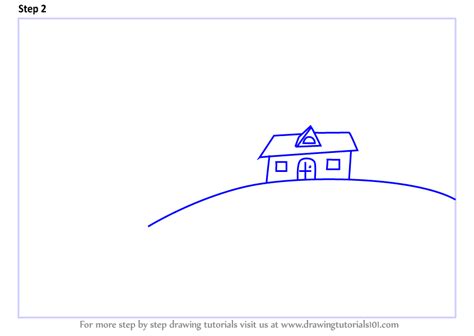 Learn How to Draw a House on Fields of Grass (Scenes) Step by Step : Drawing Tutorials ...