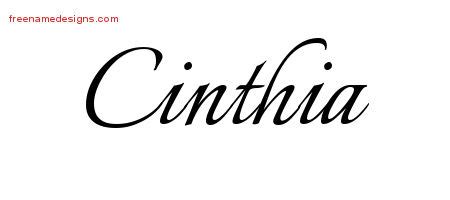 Calligraphic Name Tattoo Designs Cinthia Download Free - Free Name Designs