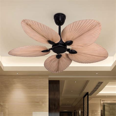 White Palm Leaf Ceiling Fan With Light | Shelly Lighting