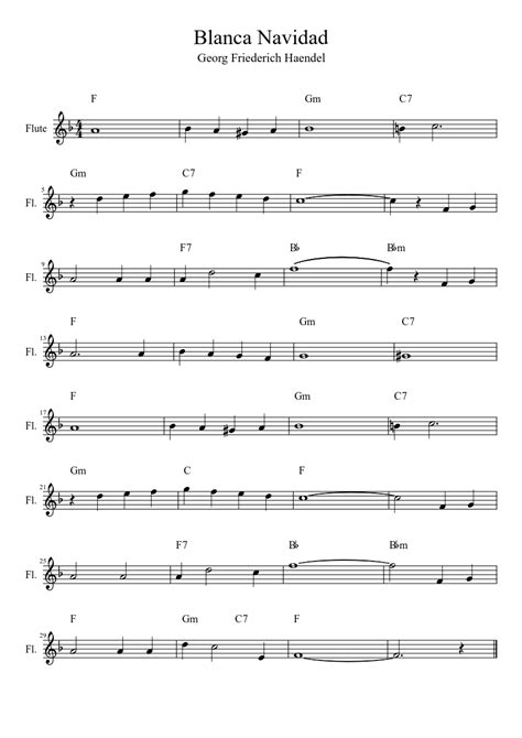 Blanca Navidad sheet music for Flute download free in PDF or MIDI | Sheet music, Flute sheet ...