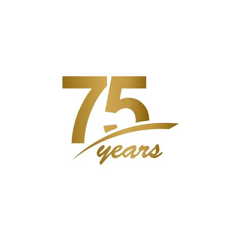 75 Years Anniversary elegant Gold Line Celebration Vector Template Design Illustration 2119138 ...