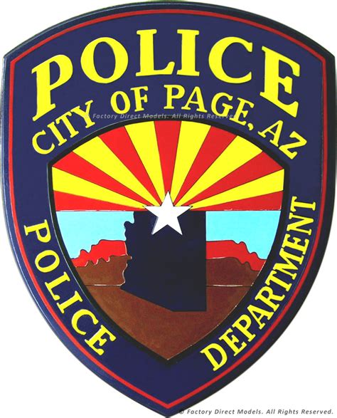 Police Patch City of Page AZ Wall Plaque | Factory Direct Models