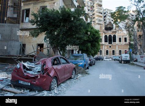 Beirut, Lebanon,6th of August, 2020. Aftermath of Beirut explosion, and ...