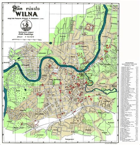 Map of Vilnius, Lithuania