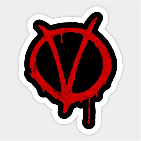 V for Vendetta Symbol Vintage - V For Vendetta - Sticker | TeePublic